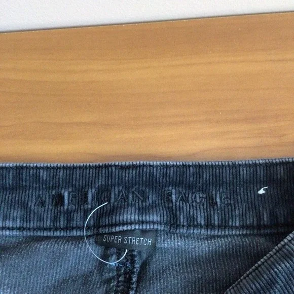 SALE Women's American‎ Eagle Super Stretch Black High Rise Corduroy Jegging - Picture 6 of 11
